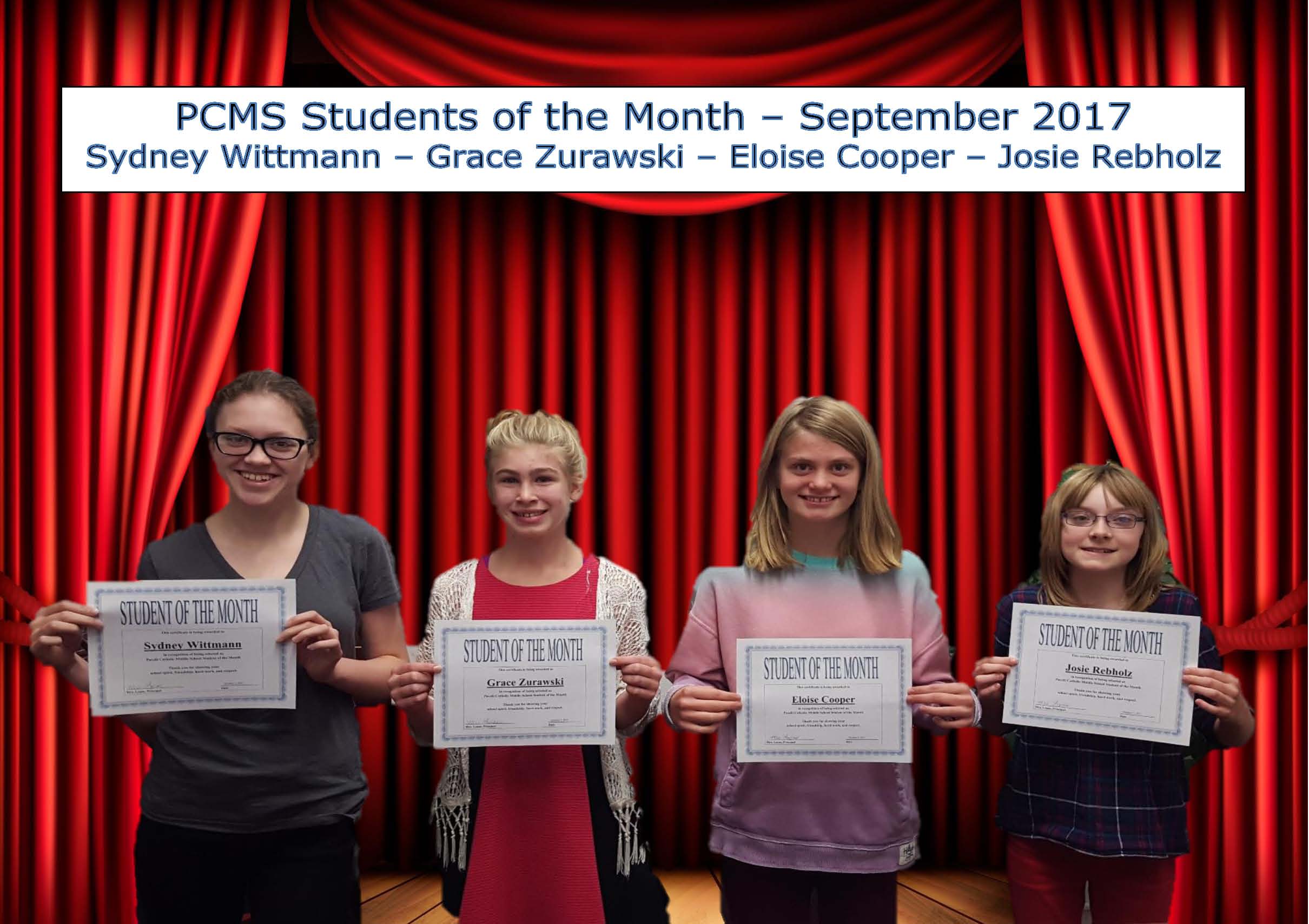 Pcms Class Photo Pacelli Catholic Schools | PCMS Student of the Month 9-17