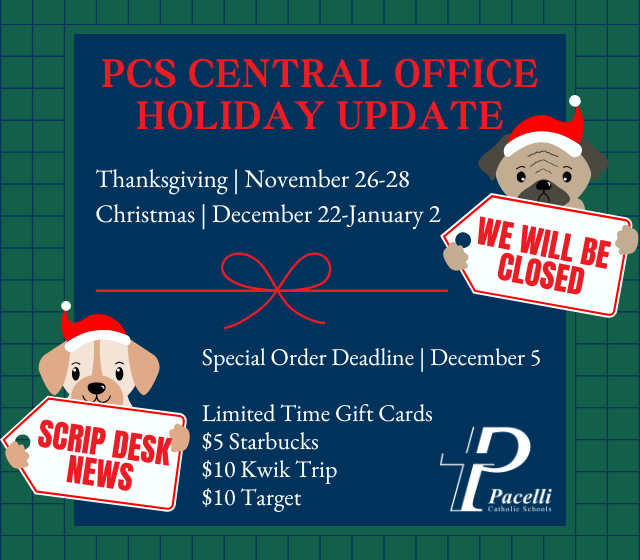 PCS Central Office Holiday Update